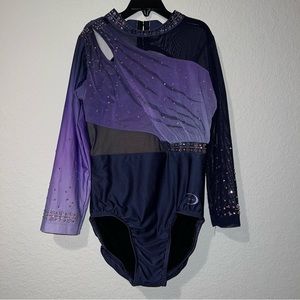 Ozone competition rhinestone embedded gymnastics leotard